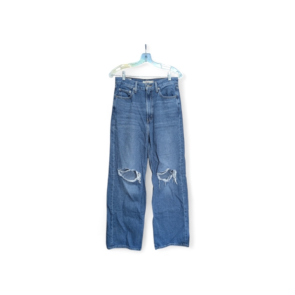 Levi's Premium Classic High Loose Blue Distressed Women's Jeans Size 28